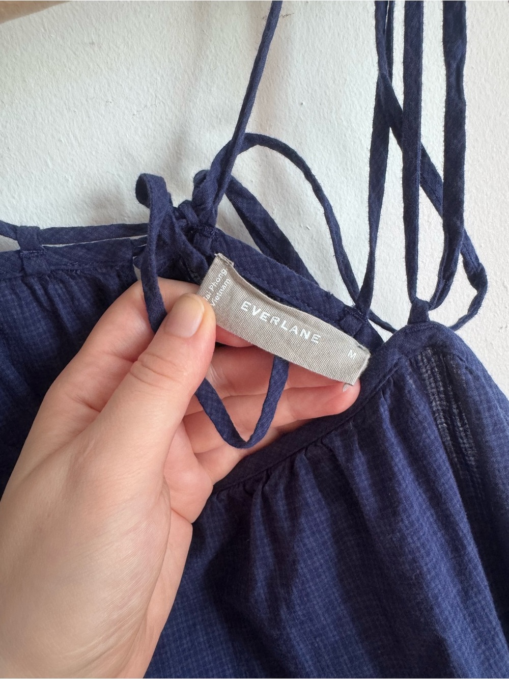 Everlane The Billow Tiered Maxi Dress Navy M $128 - Picture 3 of 10